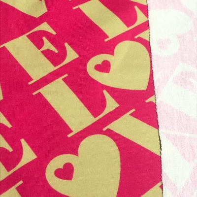 French Terry | byGraziela | LOVE Schriftzug | pink